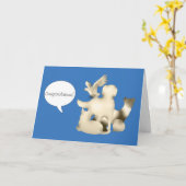 獣医（獣医）卒業祝い カード (黄色い花)