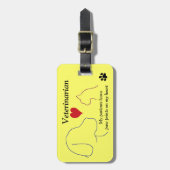 獣医-私のハート#2の足のプリント ラゲッジタグ (正面縦)