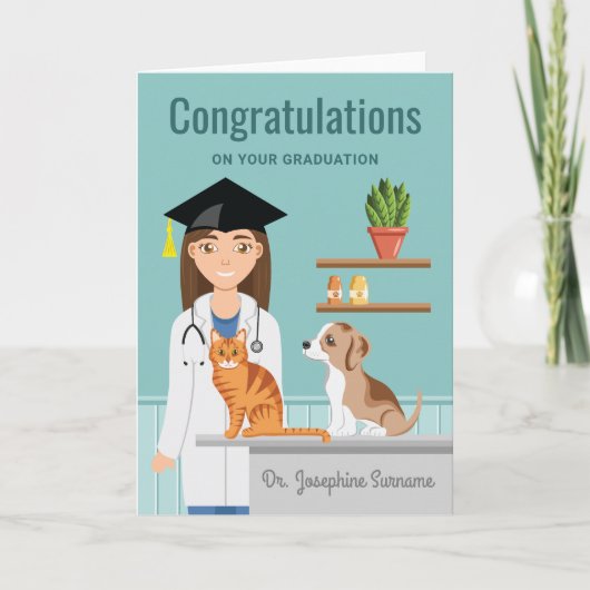 獣医DVM卒業おめでとうございます カード (正面)
