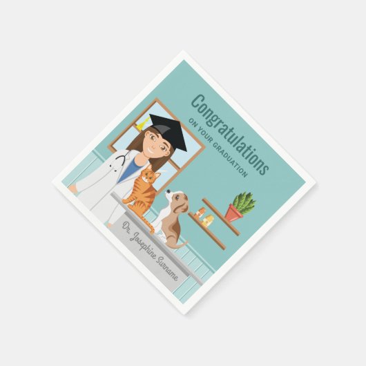 獣医DVM卒業おめでとうございます スタンダードカクテルナプキン (角)