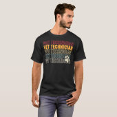 獣医Vet Tech men Catレトロ獣医T Tシャツ (正面フル)