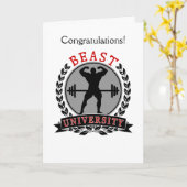 獣大学ボディビルのお祝いカード カード (黄色い花)