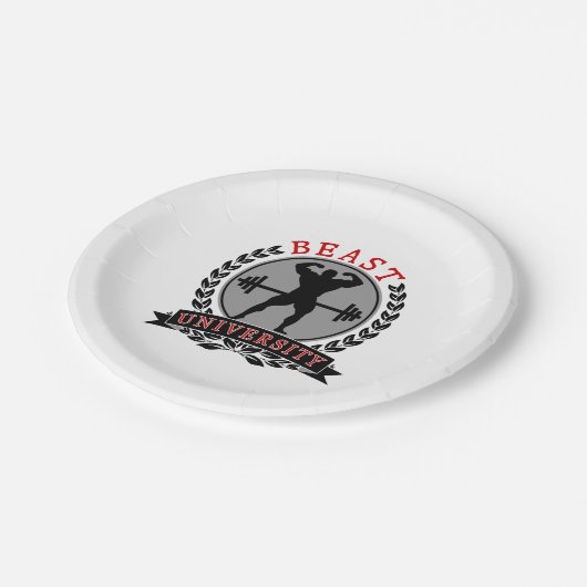 獣大学ボディービルをやる紙皿 ペーパープレート (アングル)