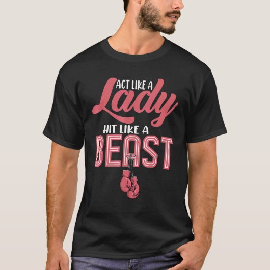 獣女のように女性に当たる行動を取る Tシャツ (正面)