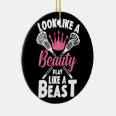 獣女遊の子のラクロスのように見える セラミックオーナメント (右)