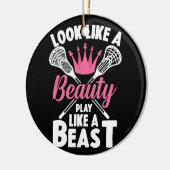 獣女遊の子のラクロスのように見える セラミックオーナメント (左)