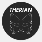 獣毛の獣毛狼ねこ犬 ラウンドシール (正面)