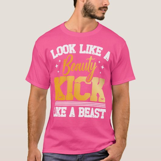 獣空手の美しいのようなキックのように見える Tシャツ (正面)