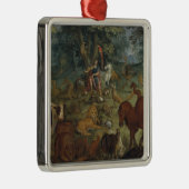 獣(パネルの油)を魅了しているオルペウス メタルオーナメント (右)