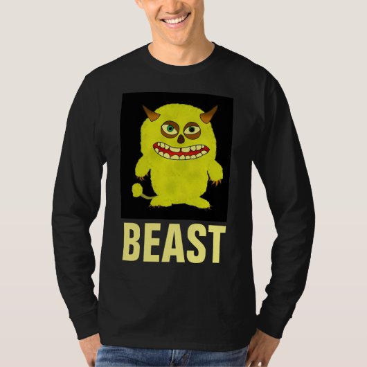 獣(化おもしろい物)男のTシャツ Tシャツ (正面)