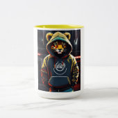 「獰猛で恐れを知らないライオン・マグ」 ツートーンマグカップ (中央)