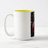 「獰猛で恐れを知らないライオン・マグ」 ツートーンマグカップ (左)