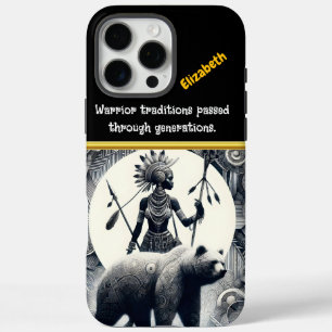 獰猛な戦士が熊の横に並ん威厳のあるだ iPhone 16 PRO MAXケース
