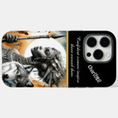 獰猛な戦士の女性は狼と共に立威厳のあるつ Case-Mate iPhoneケース (裏面 (横))