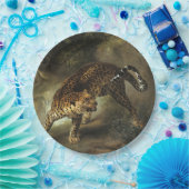 獰猛な野生ヒョウ（ジャン=バプティスト・ウドライ） ペーパープレート (パーティー)