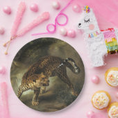 獰猛な野生ヒョウ（ジャン=バプティスト・ウドライ） ペーパープレート (パーティー)