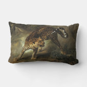 獰猛な野生ヒョウ（ジャン=バプティスト・ウドライ） ランバークッション (裏面)