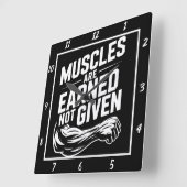 獲得されなかった筋肉与え スクエア壁時計 (傾斜)