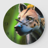 獲物を狙うヒグマのストーキングが見つかった、 ラージ壁時計 (正面)