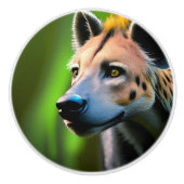 獲物を狙うヒョウジャを見つけた セラミックノブ (正面)