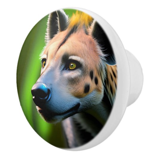獲物を狙うヒョウジャを見つけた セラミックノブ (右)