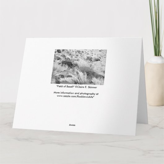 玄武岩溶岩は南西白黒写真を揺すります カード (裏面)