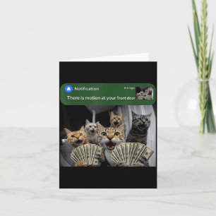 玄関に動くものがいます 猫の動きの面白いミーム カード