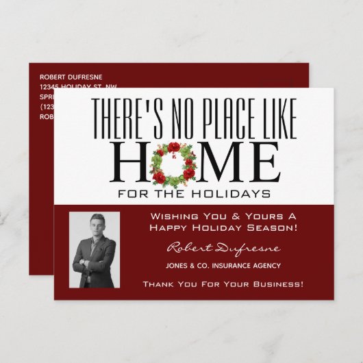 玄関に花輪 赤いポストカード ポストカード (正面/裏面)