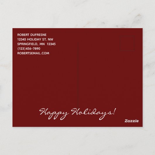 玄関に花輪 赤いポストカード ポストカード (裏面)