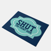 玄関のドアを閉めおもしろいモダンる ドアマット (アングル)