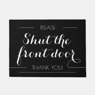 玄関のドアを閉める皮肉なカリグラフィーウェルカム ドアマット