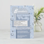 玄関ひさしの映画パーティの招待状のレトロドライブ 招待状 (スタンド正面)