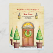 玄関ドアのホリデー引越しお知らせ シーズンカード (正面/裏面)