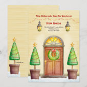 玄関ドアのホリデー引越しのお知らせ シーズンカード (正面/裏面)