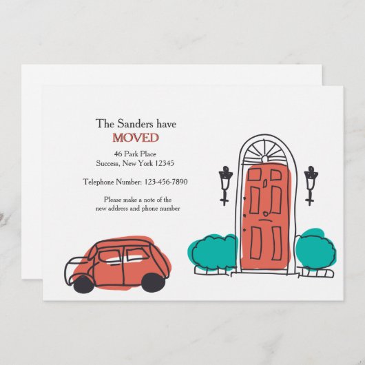 玄関ドアの動きのお知らせ 案内状 (正面/裏面)