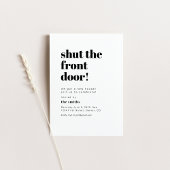 玄関ドアを閉める引っ越し祝いパーティーパーティー 招待状