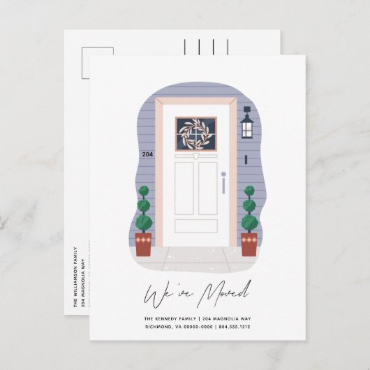 玄関ドア(ハウス番号とリース移動付) 案内ポストカード (正面/裏面)