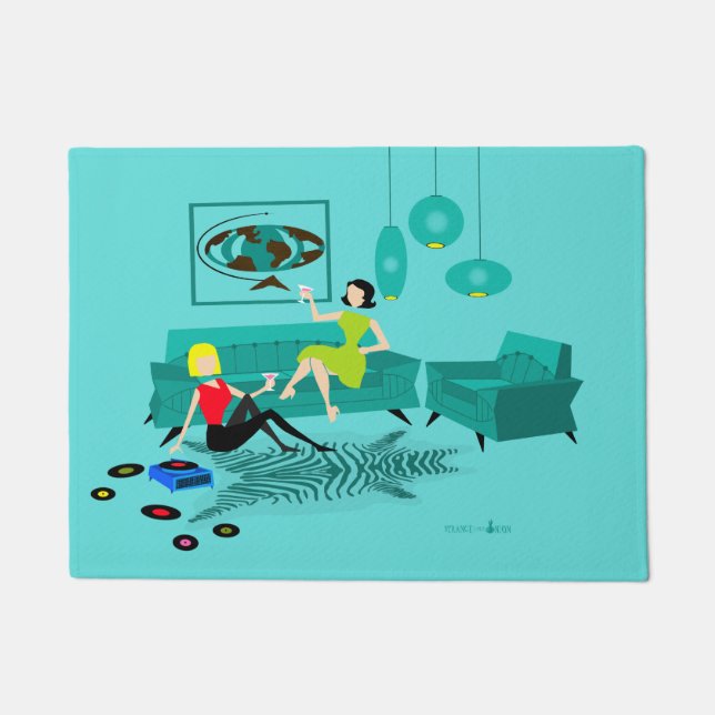 玄関マットの女の子の夜 ドアマット (正面)