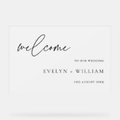 玄関モダン曇り歓迎結婚の アクリルサイン (正面)