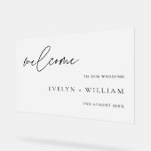 玄関モダン曇り歓迎結婚の アクリルサイン (傾斜)