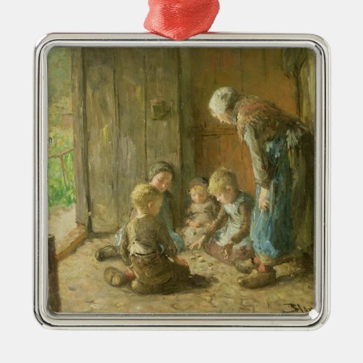 玄関口のジャッキを遊ぶこと メタルオーナメント (正面)