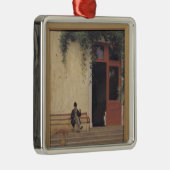 玄関口の芸術家の父そして息子 メタルオーナメント (右)