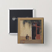 玄関口の芸術家の父そして息子 缶バッジ (正面&裏面)