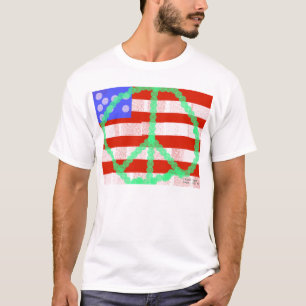 率直なムーア著平和旗 Tシャツ