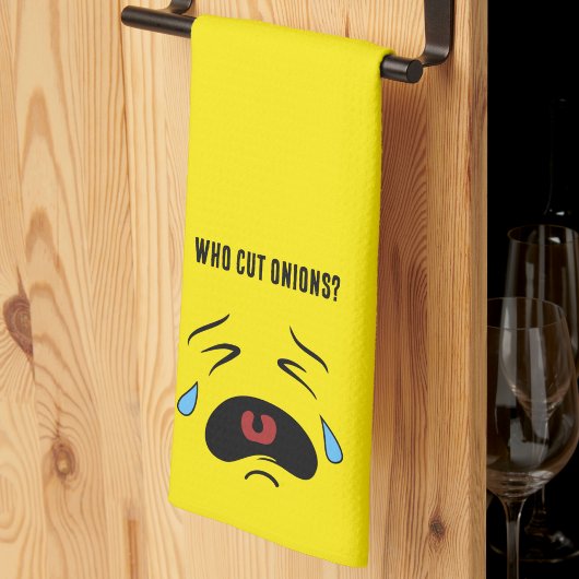 玉おもしろいねぎ絵文字サド泣き叫び顔絵文字 キッチンタオル