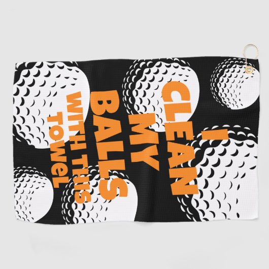 玉おもしろいを拭くゴルフタオル ゴルフタオル (横)