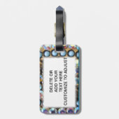 玉が付く青いターコイズ ラゲッジタグ (裏面縦)