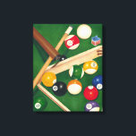玉とチョークが生き生きとしたビリヤード台 キャンバスプリント<br><div class="desc">ジェニファー・ゴルdbergerによる絵画この見事なビリヤードのテーブルで彼らを捕まえなさい。ボールは新しく見えて、無垢に見え、チョークは既にキュースティックに適用されている。これつるは家に持ち込み、友達やプールのゲームを楽しむ愛する人に贈る！</div>