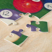 玉とチョークが生き生きとしたビリヤード台 ジグソーパズル (側面)