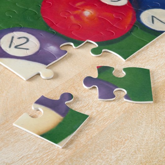 玉とチョークが生き生きとしたビリヤード台 ジグソーパズル (側面)